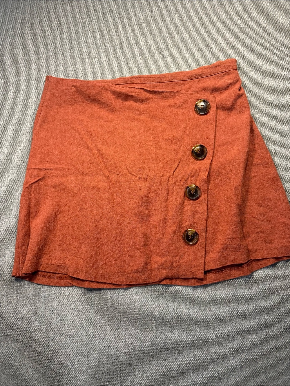 Altar'd State Rust Button-Accent Mini Skirt